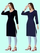 Crepe Solid Kurtis for Women 