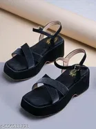Shoetopia Black Block Toe Round Toe Mules 13-14 Years