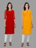 Crepe Solid Kurtis for Women 