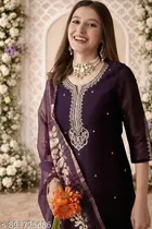 Floral Embroidered Chanderi Cotton Kurti for Women 