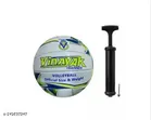 Volleyball No. 5 & Air Pump with Pin (Multicolor, Set of 2)