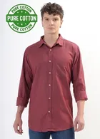 100% Cotton Full Sleeves Solid Shirt for Men 