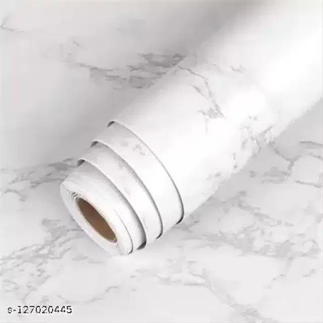 PVC Wallpaper for Home (White, 45x250 cm)