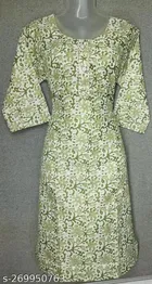 Cotton Blend Printed Kurti for Women 