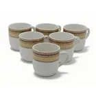 Ceramic Tea & Coffee Cup, White, Pack of 6 