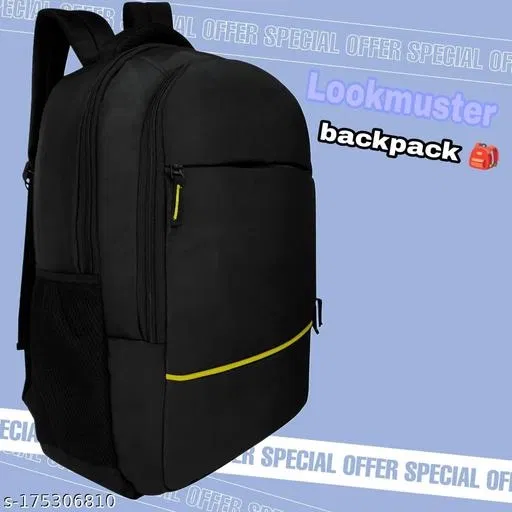 Nylon Backpack for Men & Women, Black