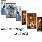 MDF 2 Pcs Designer Wall Painting for Home & Office 