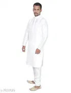 Dupion Silk Solid Kurta with Pyjama for Men 