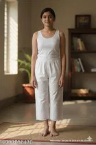 Embroidered Floral Cotton Capris for Women 