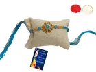 Metal Rakhi with Greeting Card & Roli Chawal 