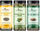 Herbs Library Sunflower Seeds, Green Coffee Beans and Chia Seeds 