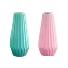 Akaar Decor plastic Sea Green & Pink vase 8inch Pack of 2