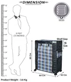 Trendy Multipurpose Foldable Wardrobe for Home with Cover | 360 ° Rotating Wheels Metal Semi-Open Book Shelf  