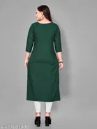 Solid Embroidered Rayon Kurti for Women 