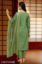 Floral Embroidered Chanderi Cotton Kurti for Women 
