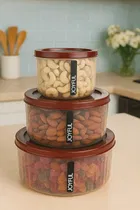 Flute Plastic Container 3 Pcs Set 