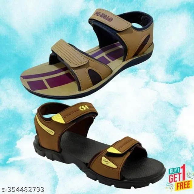 Sandals for Men (Multicolor, 9) (Pack of 2)