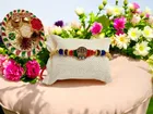 Metal Rakhi with 4.5 Inch Plate & Greeting card, Roli 
