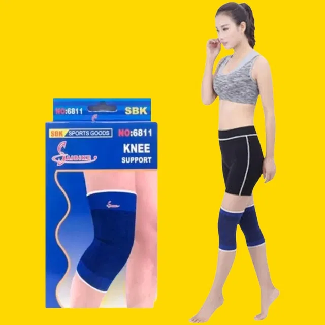 Polyester Solid Knee Sleeves for Women (Blue, Set of 1)