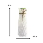 Akaar Decor Plastic white vase with jute string 9inch Pack of 1
