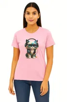 Cotton Blend T-shirt for Women, Green & Pink, Pack of 2 