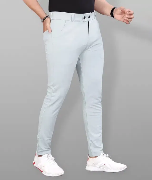 Lycra Blend Trouser for Men (Light Grey, 32)