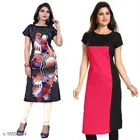 Crepe Printed Kurti for Women 