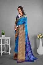 Moss Chiffon Printed Saree for Women 