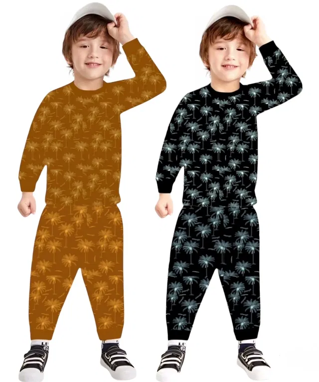 Cotton Printed Nightsuit for Kids (Multicolor, 18-24 Months) (Pack of 2)
