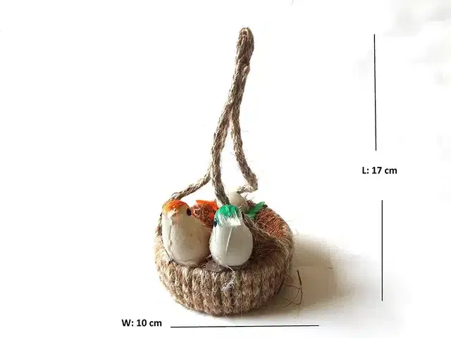 Rope Made Hanging Bird Nest (Multicolor)