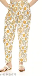 Rayon Printed Kurta with Pant for Women, White 