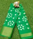 शारदा क्रिएशन लिनन बंधनी प्रिंटेड साड़ी 