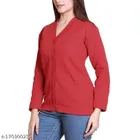 Woolen Solid Full Sleeves Cardigan for Women 