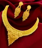 Alloy Choker Necklace with Earrings for Women 