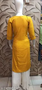 Rayon Slub Printed Kurti for Women 