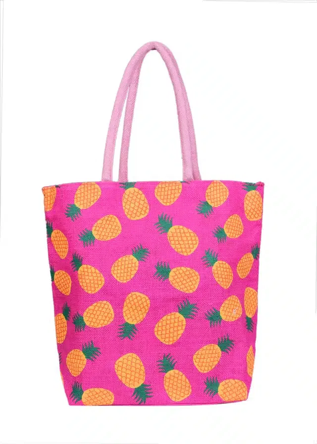 Jute Vegetable Shopping Bag (Pink)