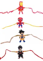 Synthetic 4 Pcs Rakhi with Roli Chawal 