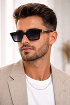 Plastic Sunglasses for Men, Black 