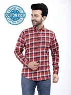 Cotton Blend Chequered Shirt for Men 