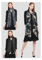 Chiffon Printed Scarves for Women, Multicolor, Pack of 3