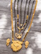 Combo of 4 Pcs Mangalsutras with Earrings Set for Women 