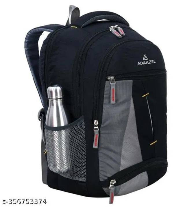 Polyester Backpack for Kids (Black & Grey)