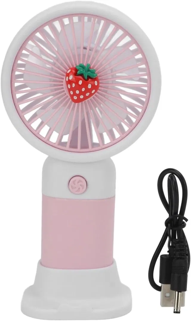 Immutable Mini Portable Usb Hand Fan Built-In Rechargeable Battery Operated Summer Cooling Mini Fan With Standing Holder Handy Base For Home Office Indoor Outdoor Travel -Multicolor