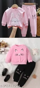 Cotton Blend Full Sleeves T-Shirt with Pant Clothing Set for Kids 