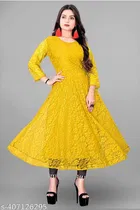 Net Gowns for Women,  Yellow  