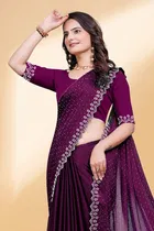 Poly Silk Embellished Saree for Women 