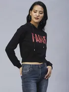 Women's Neon Printed Hooded Sweatshirt 