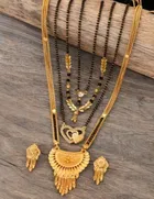 Combo of 4 Pcs Mangalsutras with Earrings Set for Women 