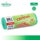 Crystal Garbage Bags 19 X 21 Inches (Medium Size) 30pcs (1 Rolls) Dustbin Bag/Trash Bag - Green Color