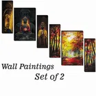 MDF 2 Pcs Designer Wall Painting for Home & Office 